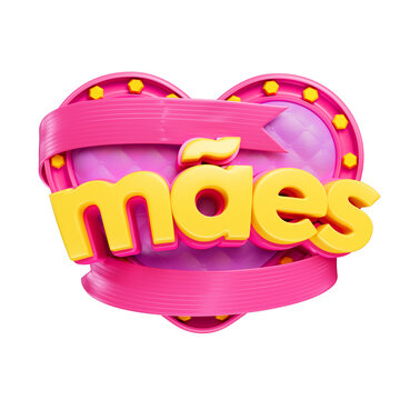 Dia Das M&atilde;es Selo 3D M&atilde;es PNG Transparente
