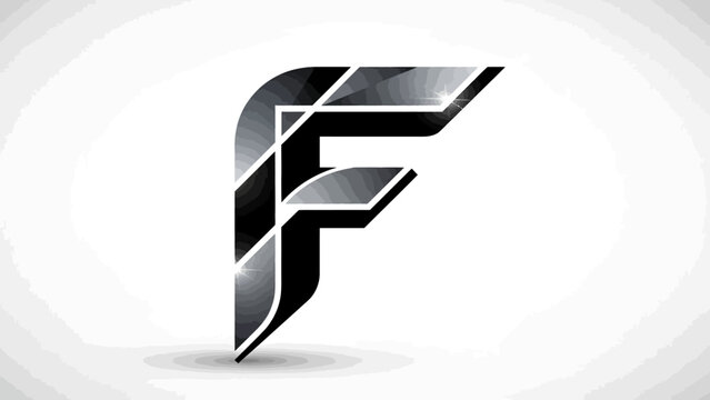 Large Metallic Letter F Logo.