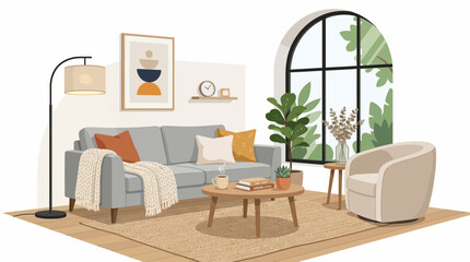 Fototapeta premium Modern living room with sofa chair.