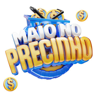 Maio no Precinho Selo 3D Ofertas Maio PNG Transparente