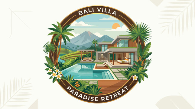 Bali Villa Paradise Retreat Logo Design.