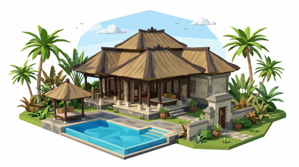 Fototapeta premium Large house with a swimming pool.