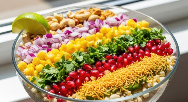 Vibrant Indian Bhel Puri Salad A Delicious and Healthy Snack.