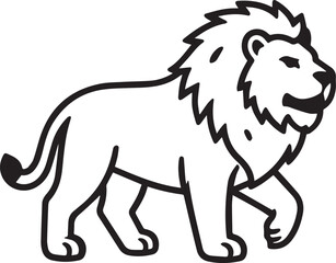 Fototapeta premium A majestic lion in monochrome stance showcasing strength and elegance. Perfect for a design evoking wild nature.