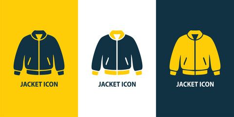 Jacket Icon Set Vector – Winter Clothing, Coat & Outerwear Symbols for Fashion and Retail © MdRazibul