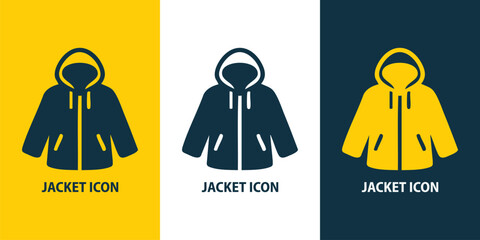 Jacket Icon Set Vector – Winter Clothing, Coat & Outerwear Symbols for Fashion and Retail © MdRazibul