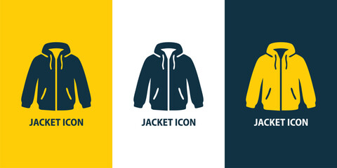 Jacket Icon Set Vector – Winter Clothing, Coat & Outerwear Symbols for Fashion and Retail © MdRazibul