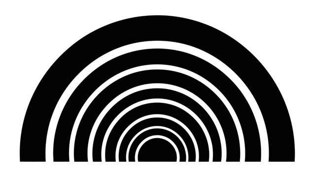 Black and white half circle rainbow.