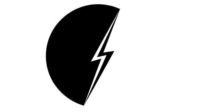 Black and white lightning bolt symbol.