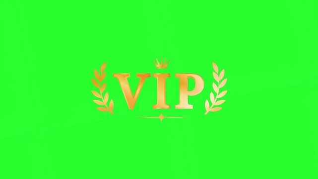 A luxurious VIP logo with golden laurel leaves on a green background in this promotional video