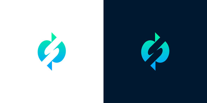 Abstract gradient logo design with a modern, sleek, and stylized emblem representing growth and connectivity