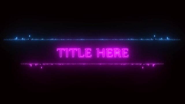 title with empty text glowing neon sign green screen background