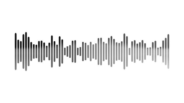 audio waveform spectrum moving animation on white background. Audio Sound waves moving motion animation.