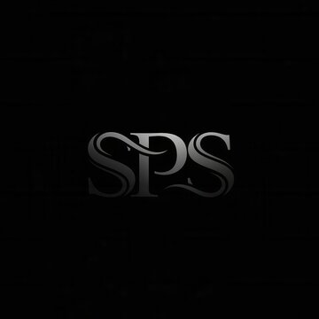 Elegant SPS Letter Logo Design on Black Background.