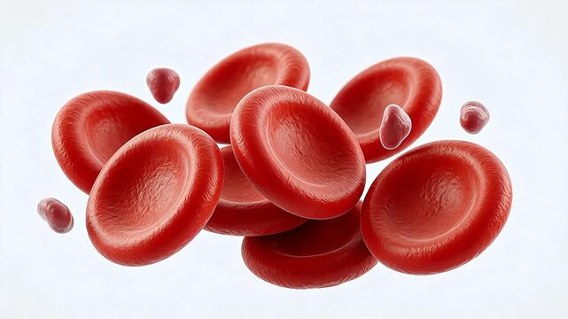Red blood cells under microscope
