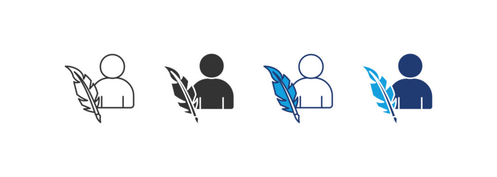 Author Icon Set Multiple Style Collection