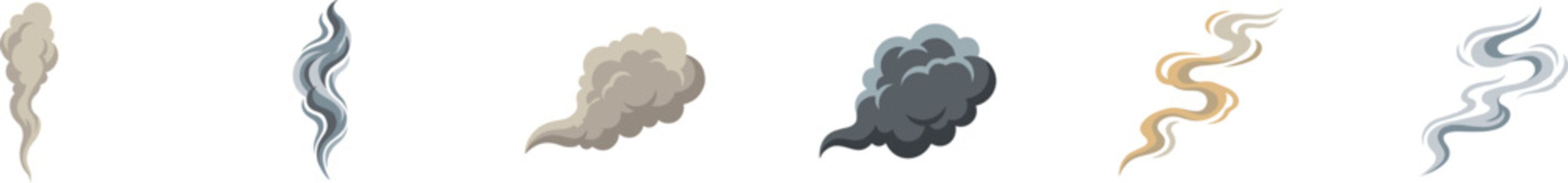 Collection of smoke, steam, and cloud vector icons