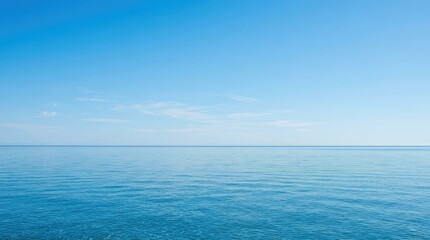 Obraz premium Calm ocean water with clear blue sky.
