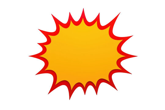 Comic yellow burst isolated on transparent background, graphic element for discounts, sales, and special offers