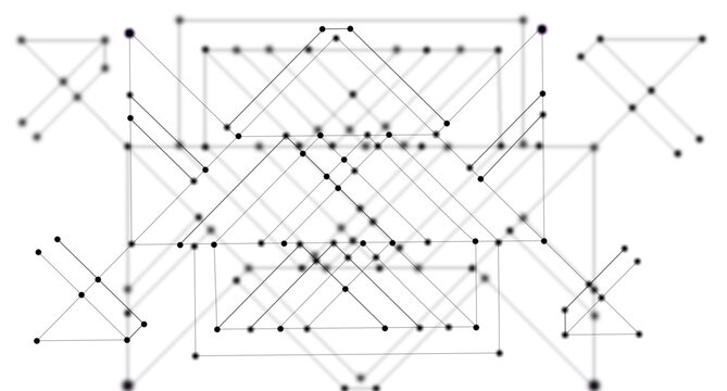Artificial Intelligence Network Structure  complex network grid with interconnected nodes and Data Visualization Network Mesh Polygon Lines Technology Background.