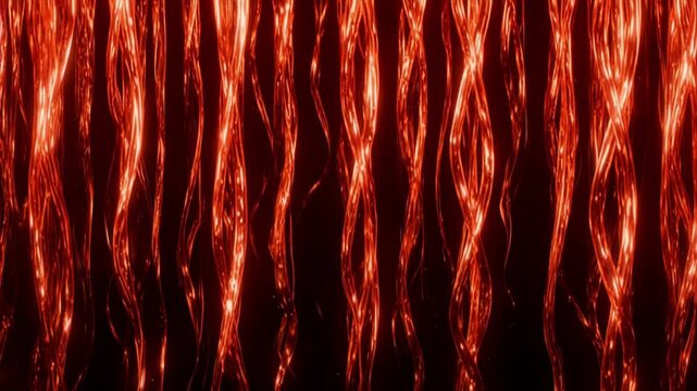 ブロンズメタリックリボン 暗黒空間落下 一人称視点 夜間ネオン映像