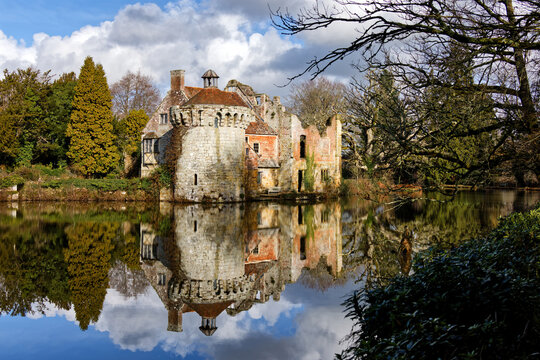 Reflections of an English Castle in Lamberhurst Kent UK