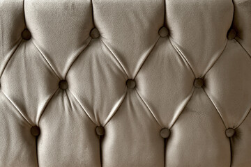 Fototapeta premium Luxury Tufted Upholstery Background Buttoned Fabric Texture Elegant Sofa Headboard Pattern