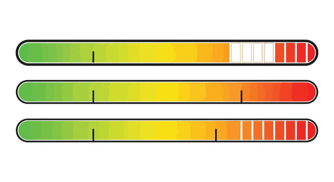 Modern vector graphic of user interface elements depicting loading and status progress.