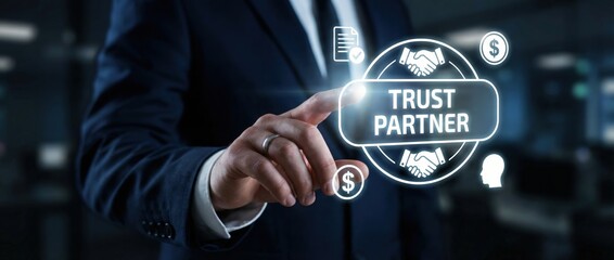 Obraz premium Business partnership trust development corporate office digital graphic modern environment close-up viewpoint collaboration concept for success