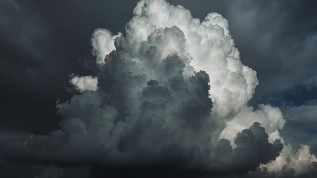 積乱雲がそびえ立つ壮大なタイムラプス映像・ドラマチックな空