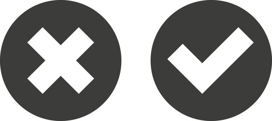 Obraz premium Check Mark and Cross Icons