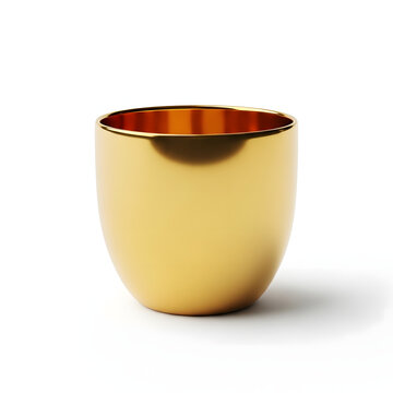 Simple gold award cup centered on white background