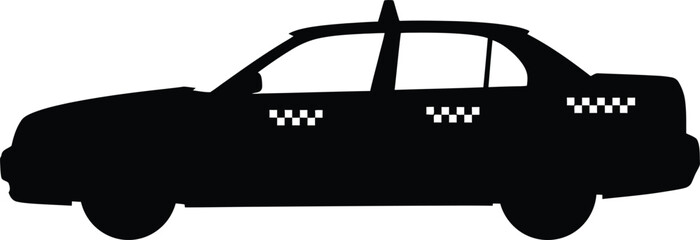 A black silhouette of a taxi Vector, illustration © Vector hub BD