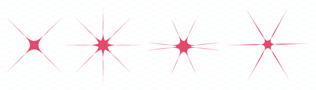 Pink Starburst Graphic Elements Collection