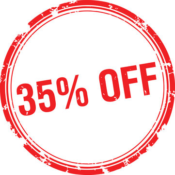 35 percent off stamp with discount percentage offering promotion reduction shopping commerce