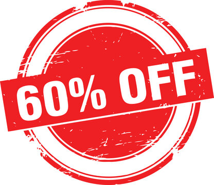 60 percent off stamp with discount percentage offering promotion reduction shopping commerce