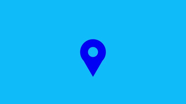 Map pointer icon set with pin symbols for navigation and location markers.4k animated video
