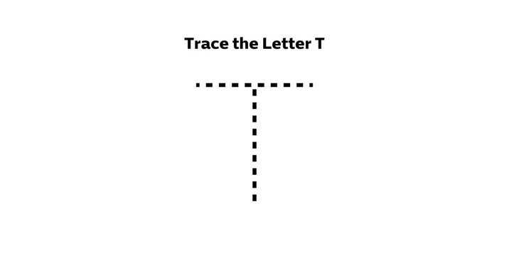 Trace the Letter T for preschool kids.