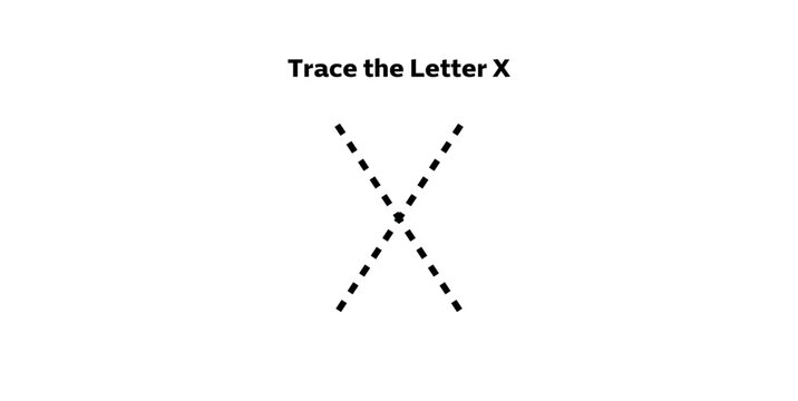 Trace the Letter X for preschool kids.