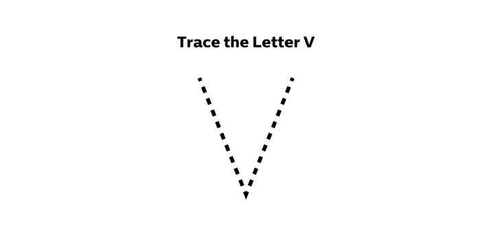Trace the Letter V for preschool kids.