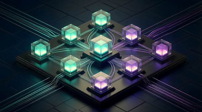 AI Container Orchestration with Workload Cube Grid Isometric 3D Visualization for Enterprise Container Orchestration Technology