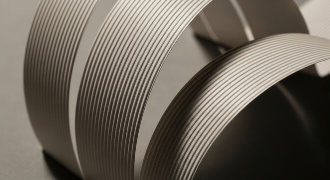 Detailed view of textured material with subtle corduroy-like grooves and flowing curves