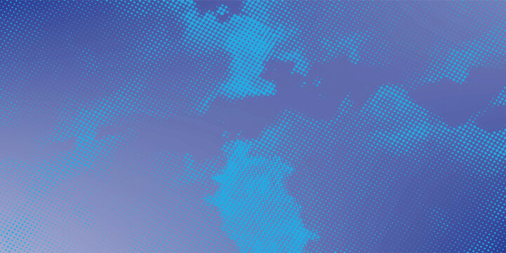 Dynamic blue halftone pattern featuring abstract cloud shapes and a soft gradient. A modern pop art aesthetic perfect for technology banners, digital marketing, and creative weather-themed designs.