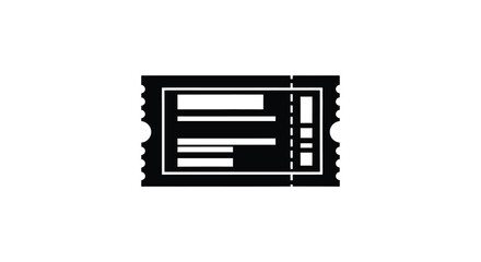 A black ticket design with jagged edges presented as a striking silhouette © Kuntol02