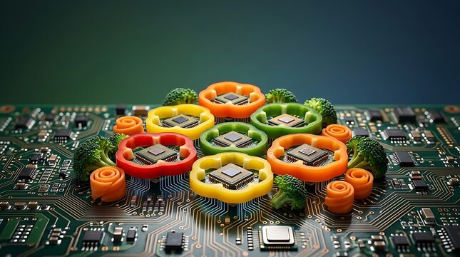 Proses Pemasangan Pendingin CPU dengan Heat Sink Berwarna-warni di Motherboard PC