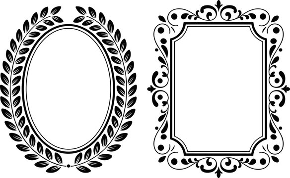 Set Frame , Swirly Mirror Photo Frame, Laser cut Frame templates, Frame cut file, Frame clipart, Frame, Oval frame.



