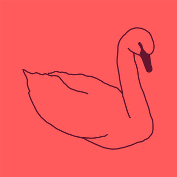 Minimal line-art swan with a small shining star detail, designed in a clean and contemporary style. Suitable for logos, tattoos, nursery decor, and subtle luxury branding.