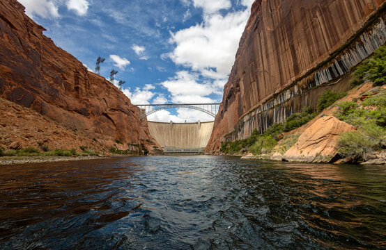 View Of Glen Canyon Dam From Colorado River In Arizona April 2026