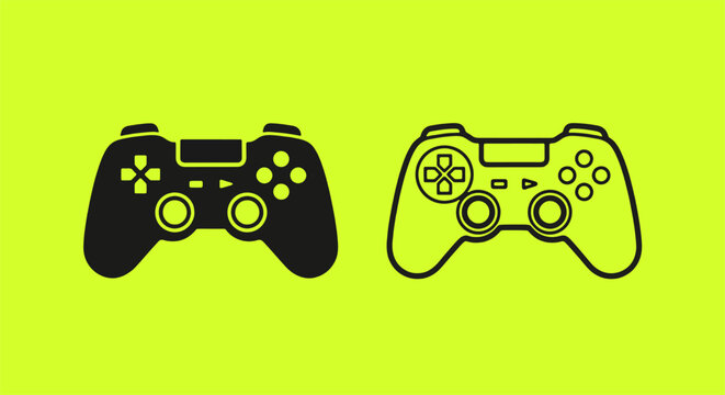 flat design gaming controller icons, vector gamepads