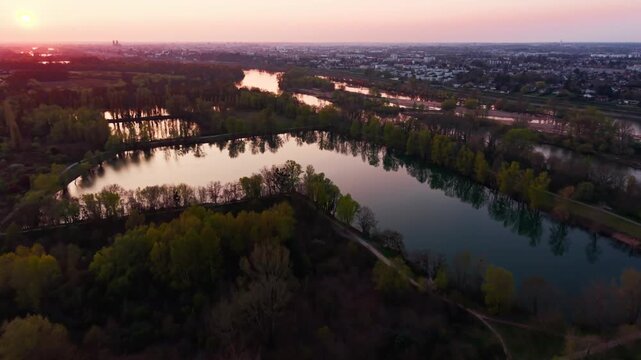 LOIRE VALLEY - ORLEANS - DRONE - SUNSET
